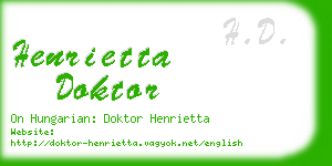 henrietta doktor business card